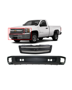 Bumper Cover & Grille for Chevy Silverado 1500 2007-2013