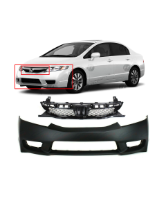 Bumper Cover & Grille for Honda Civic 2009-2011