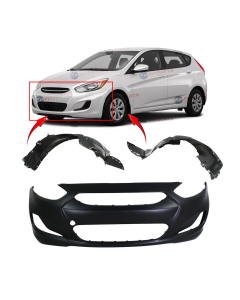 Bumper Cover & Fender Liner Kit for Hyundai Accent 2013-2014