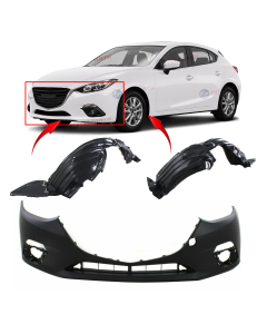 Bumper Cover & Fender Liner Kit for Mazda 3 2014-2016