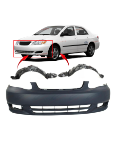 Bumper Cover & Fender Liner Kit for Toyota Corolla 2003-2008