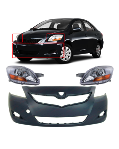 Bumper Cover & Hl Set for Toyota Yaris 2007-2012