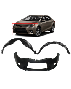 Bumper Cover & Fender Liner Kit for Toyota Corolla 2014-2016