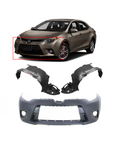 Bumper Cover & Fender Liner Kit for Toyota Corolla 2014-2016